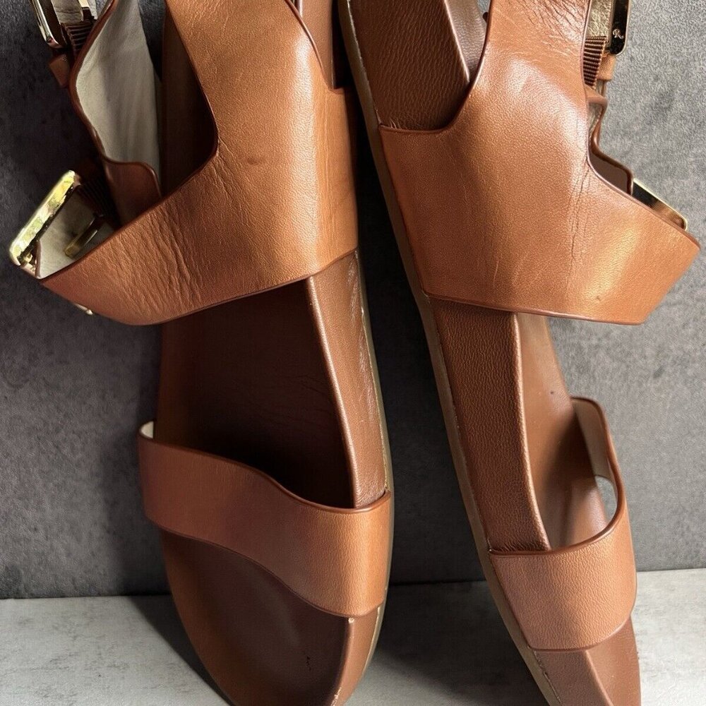 Michael Kors Tan Brown Strappy Leather Sandals Size 7.5 M - Picture 7 of 12